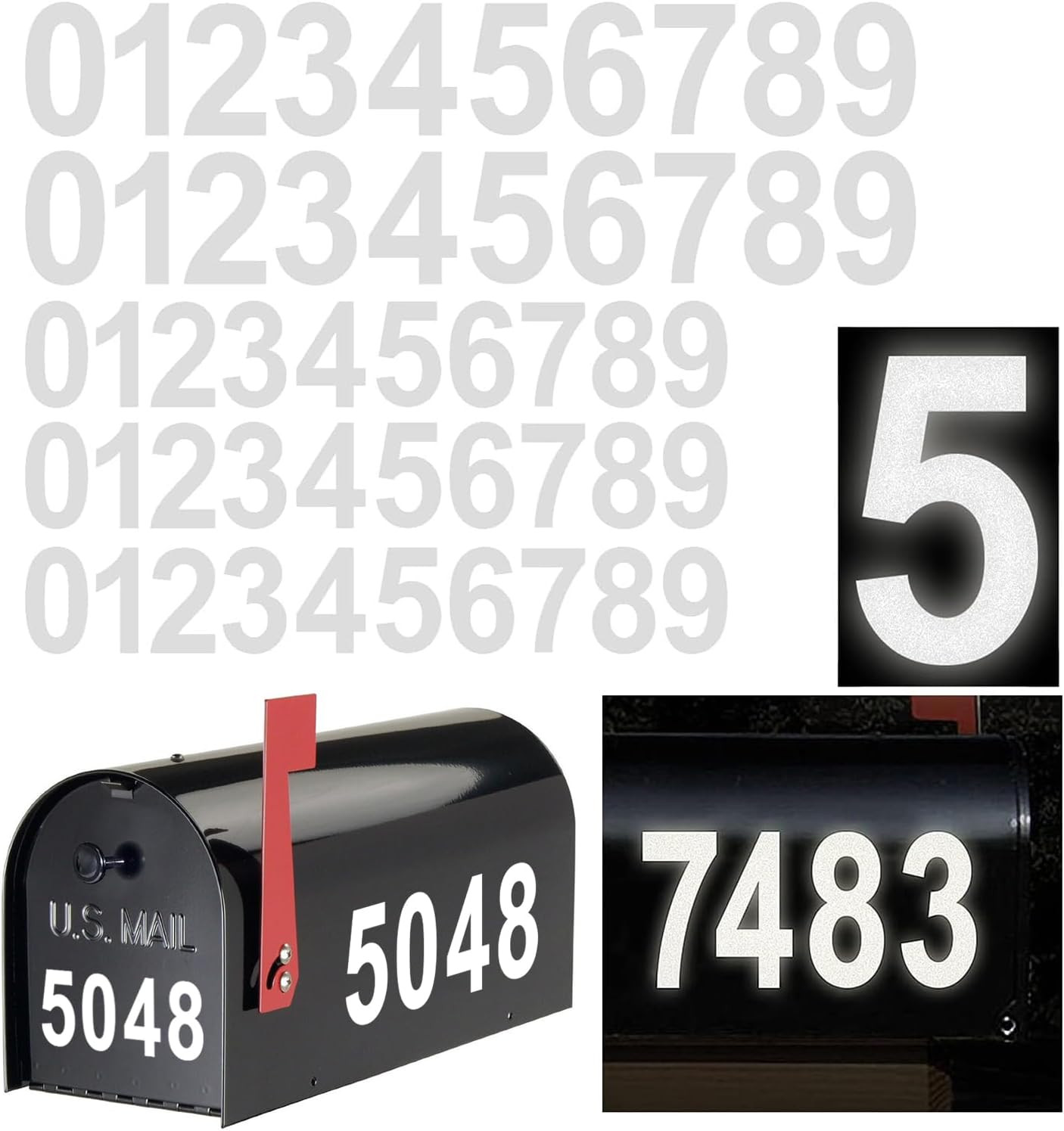 Calcomanias de numeros reflectantes para buzon impermeables de 3 y 4 pulgadas gallery