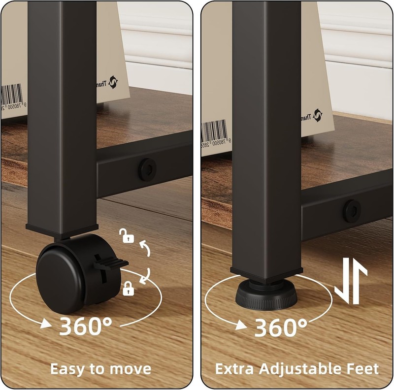 Large Printer Stand with Storage Drawer, 2-Tier Under Desk Table for Home Off... gallery