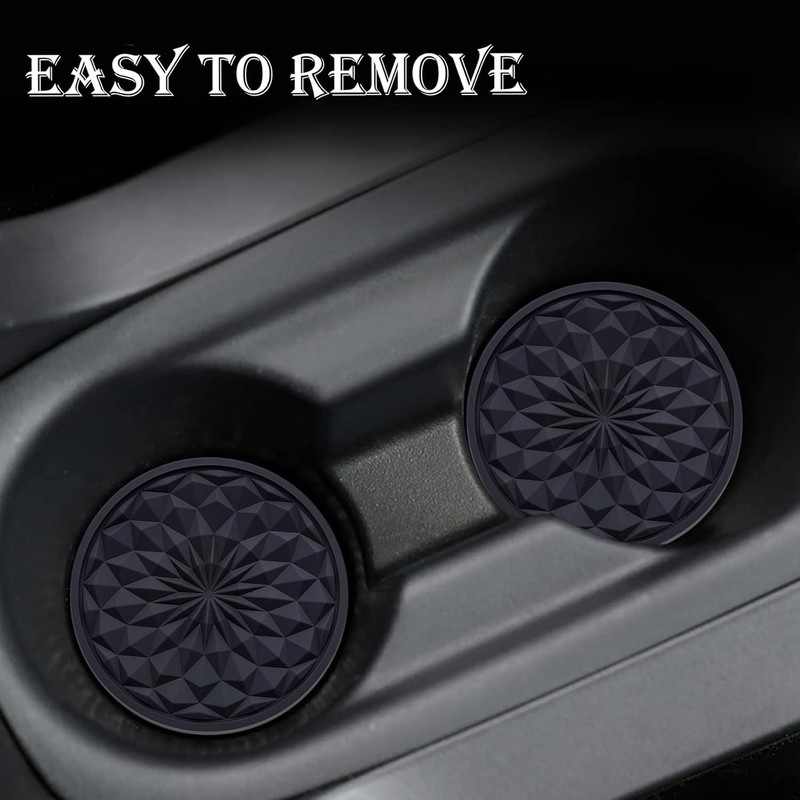 2 Pack Silicone Car Cup Holder Coaster – 2.75 Inch Non-Slip Drink Mat, Univers gallery