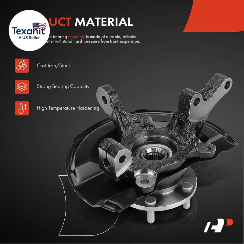 Front Left Steering Knuckle & Wheel Bearing Hub Assembly Compatible with Mitsubi gallery
