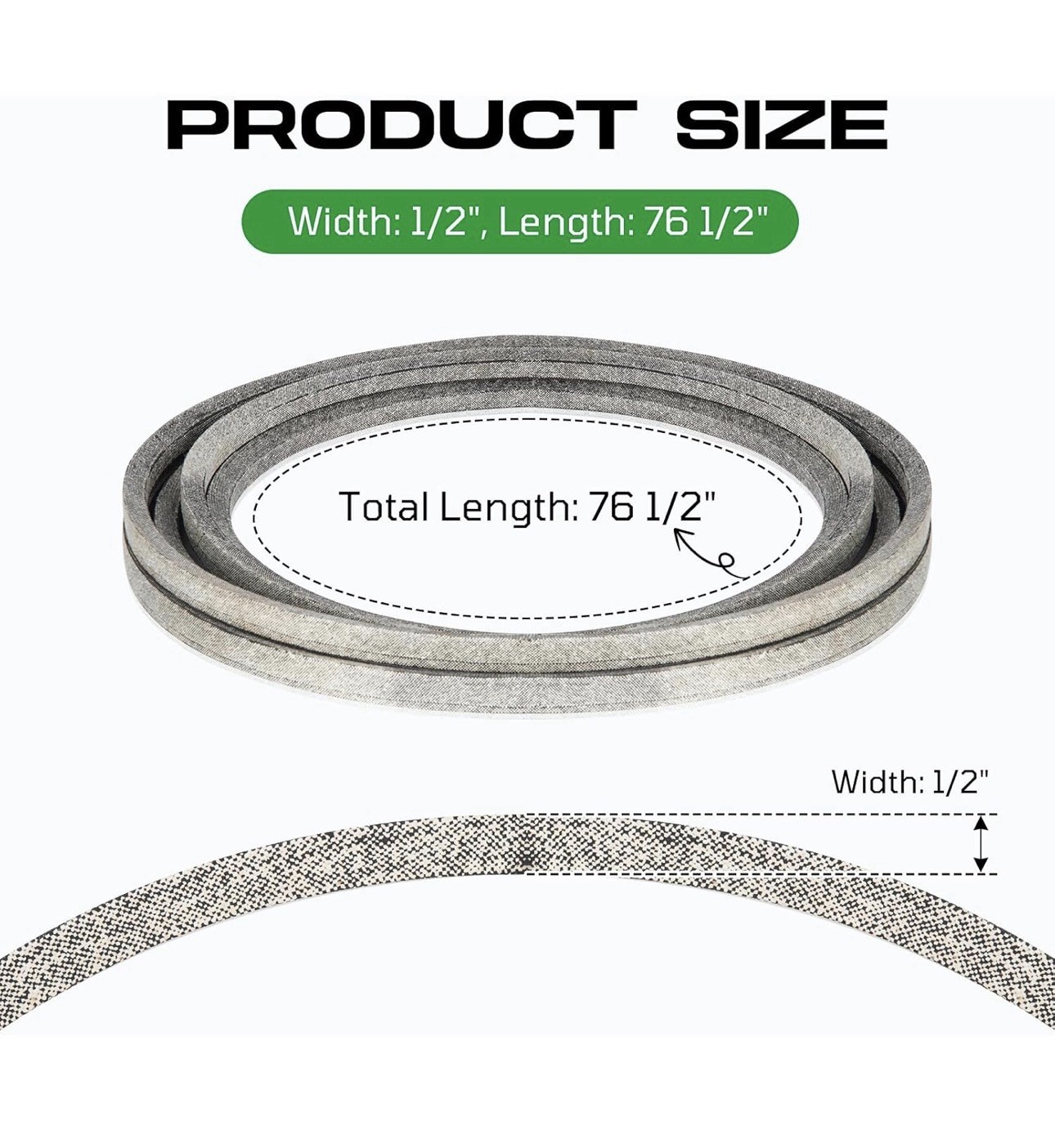 1/2 x 76” Mower Drive Belt for MTD Toro Exmark Case IH gallery