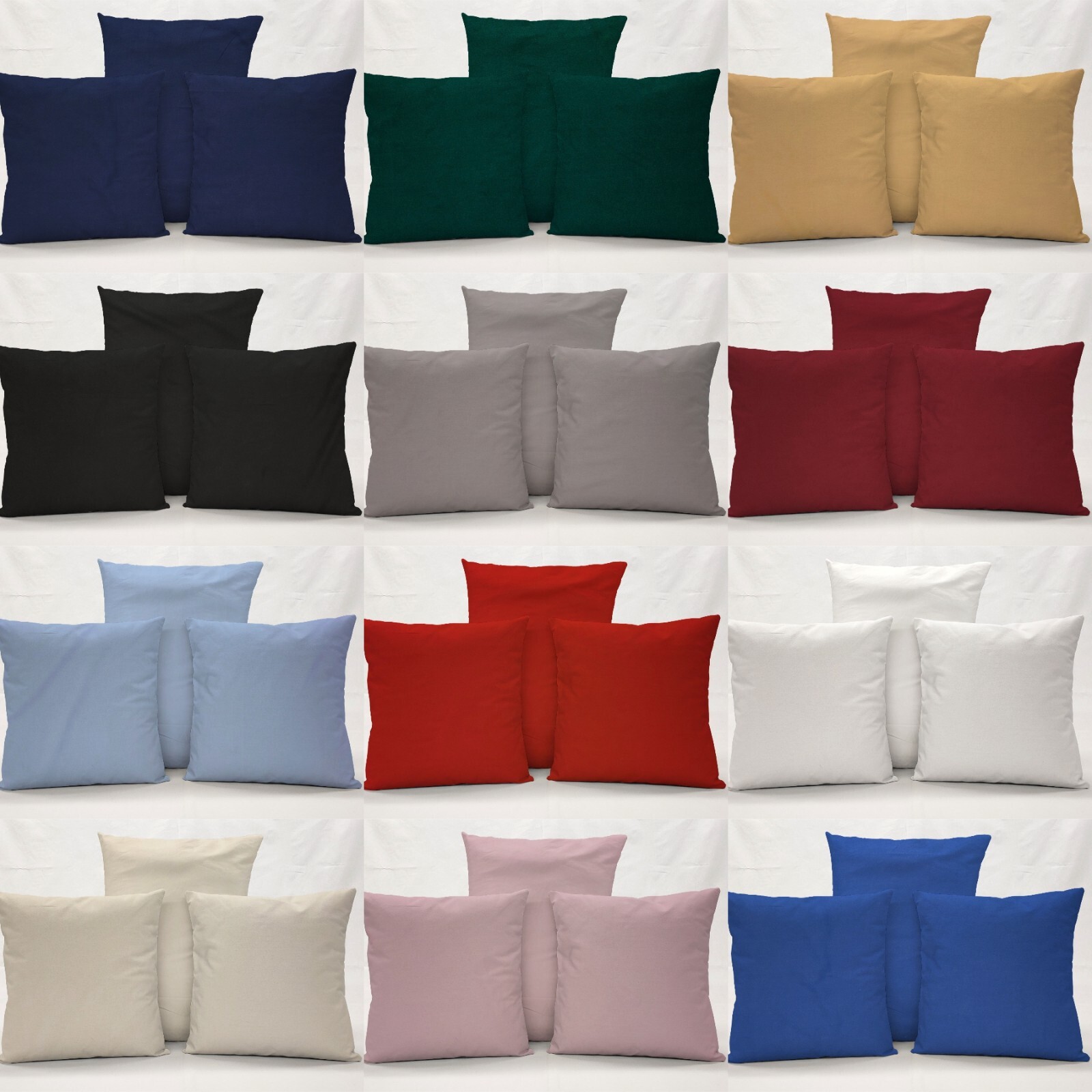 Solid Pillowcase / Pillow Cover (Many Sizes) (12 Colors Available) gallery
