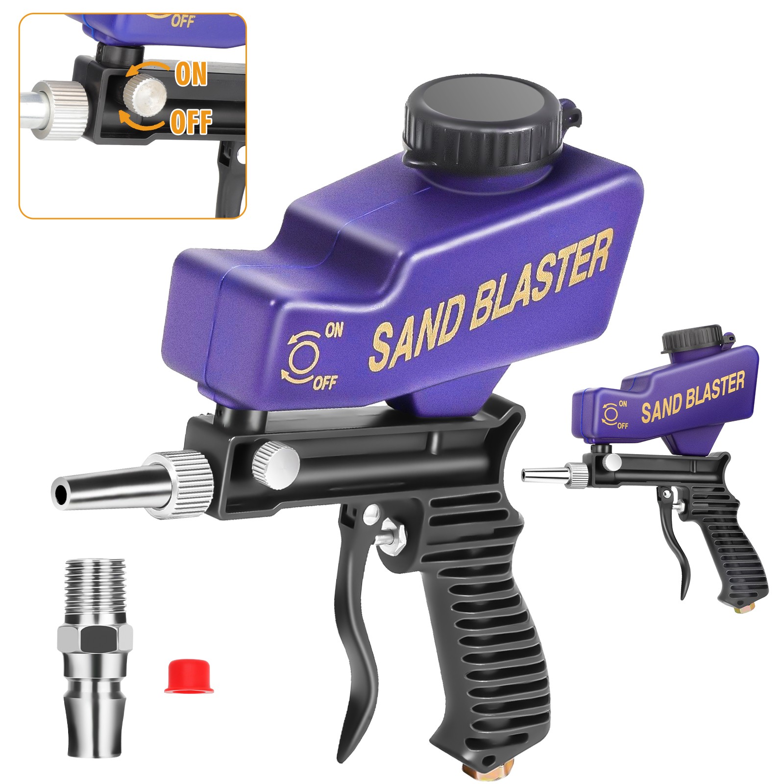Portable Handheld Air Compressor Speed Sand Gun Blaster Sand Blasting 1/4 in gallery