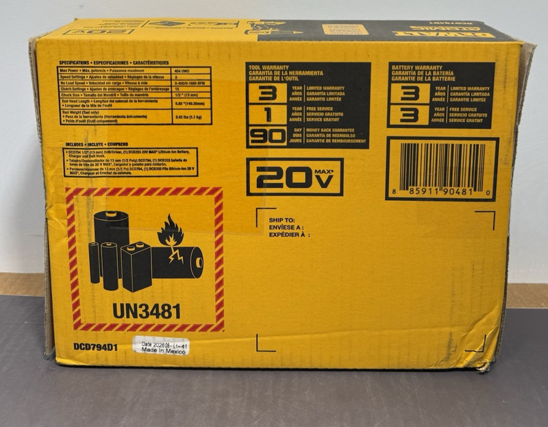 DeWalt DCD794D1 ATOMIC COMPACT SERIES 20V MAX* Brushless Cordless 1/2 in. Drill gallery