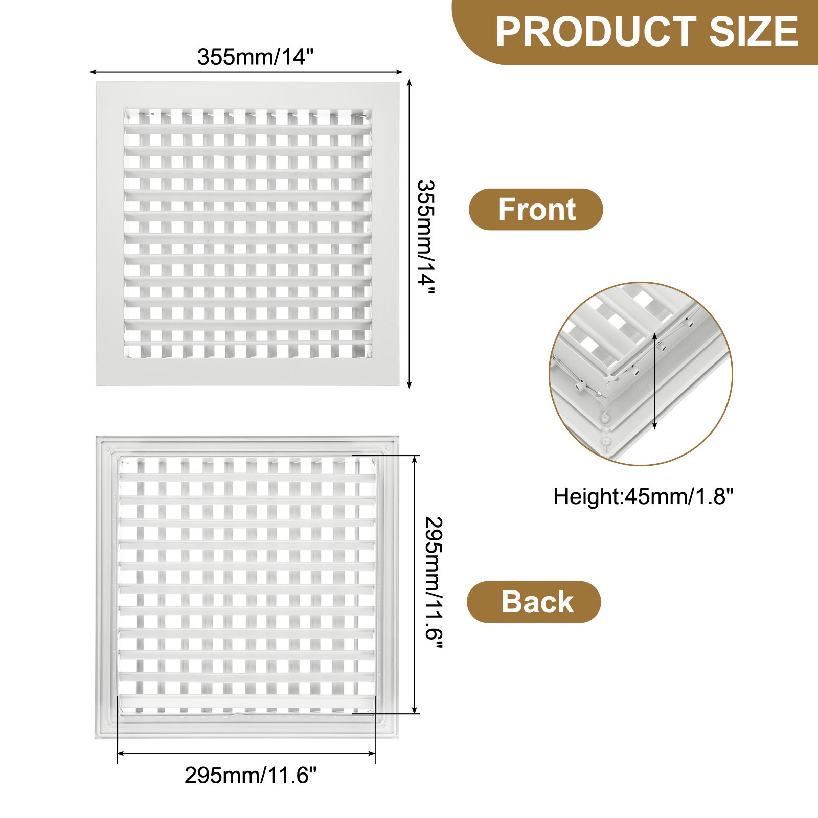 12" x 12" Aluminum Double Deflection Adjustable Air Supply Diffuser White gallery