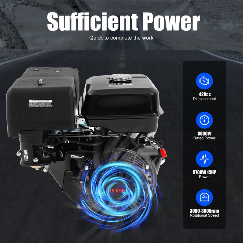 15HP 4-Stroke Gasline Powered Engine Multi-Use OHV Single Cylinder Engine Motor gallery