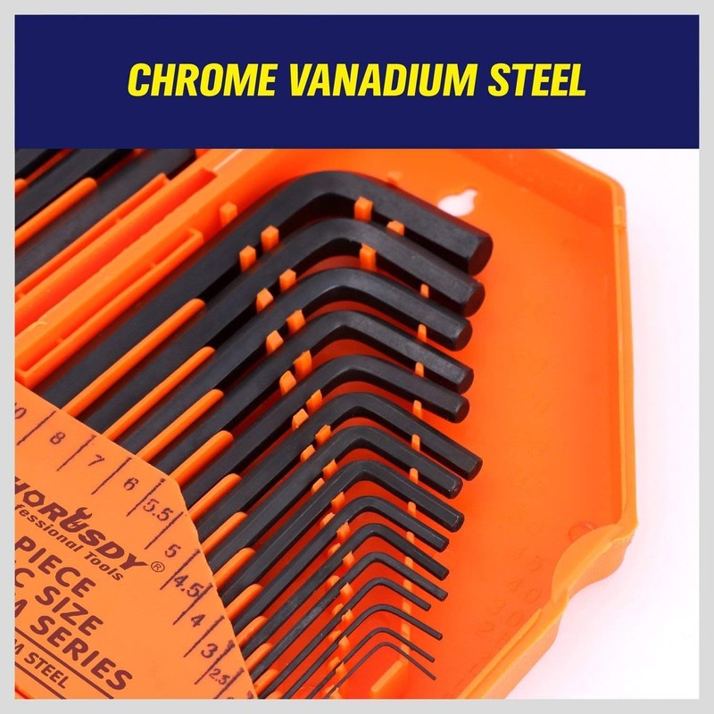 Comprehensive 32-Piece Allen Wrench Set - Inch/Metric with High Leverage Design gallery