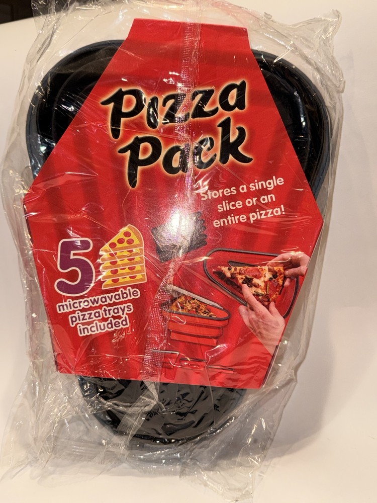 Black Pizza Pack Storage Container Reusable Foldable Portable Microwavable