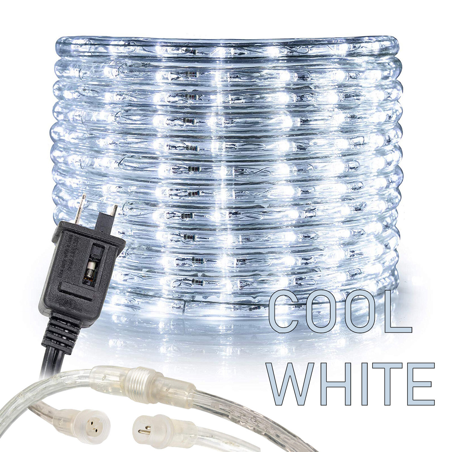 Cool White Thick LED Rope Light Accent Indoor Outdoor 10/20/25/50/100/150FT/300F gallery