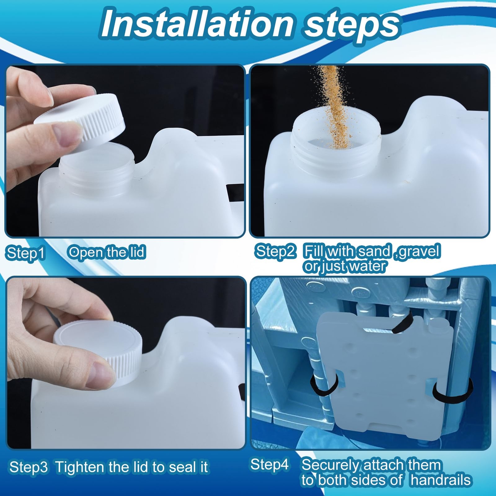 Pool Ladder Weights 2 Pack 52lb Above Ground Pools White Anchor Swimming Plastic gallery