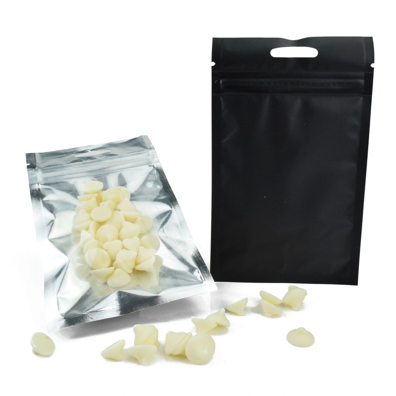 100pcs Matte Black with Clear Window Flat Resealable Zipper Food Packaging Bags gallery