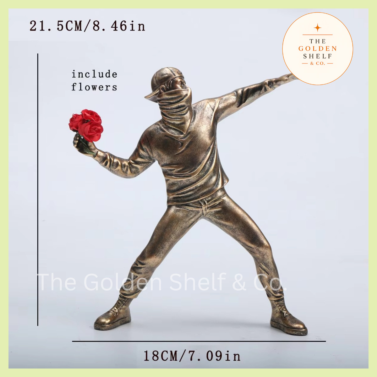 Banksy Flower Thrower Statue Graffiti Art Resin Figurine Sculpture 8.5" / 21.5cm gallery