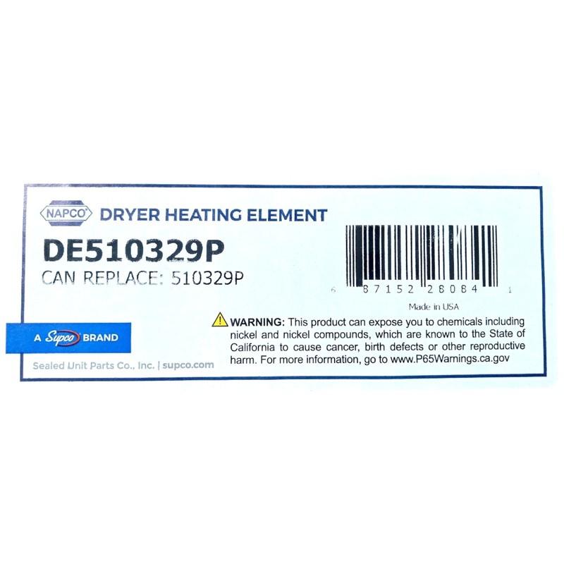 Supco DE510329P Dryer Heating Element for Speed Queen D510329P gallery