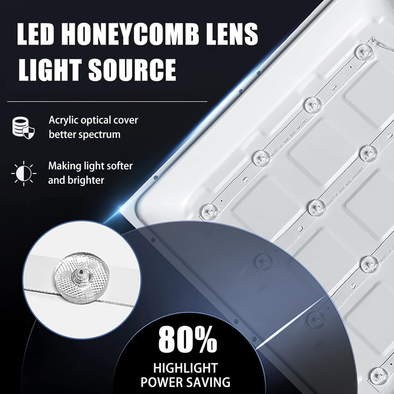 Adjustable 2X2 FT LED Flat Panel Light, 45W, Dimmable, 5625LM - 4 Pack gallery