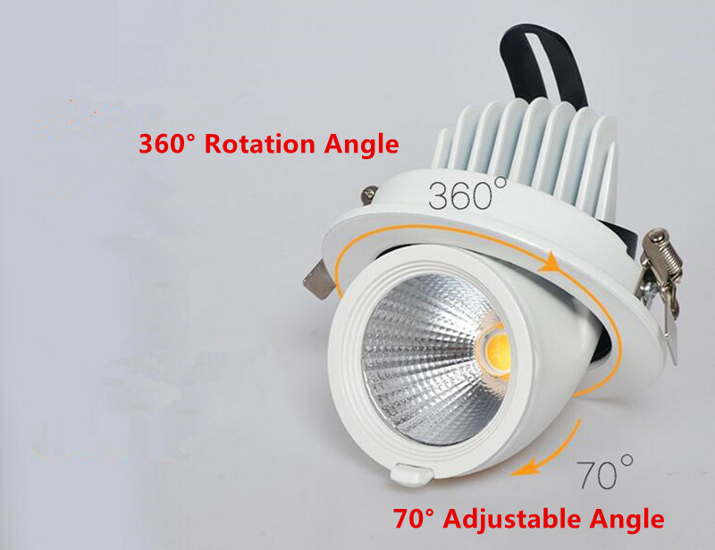12W LED Recessed Ceiling Light Gimbal Angle Orientable Downlight Warm White gallery