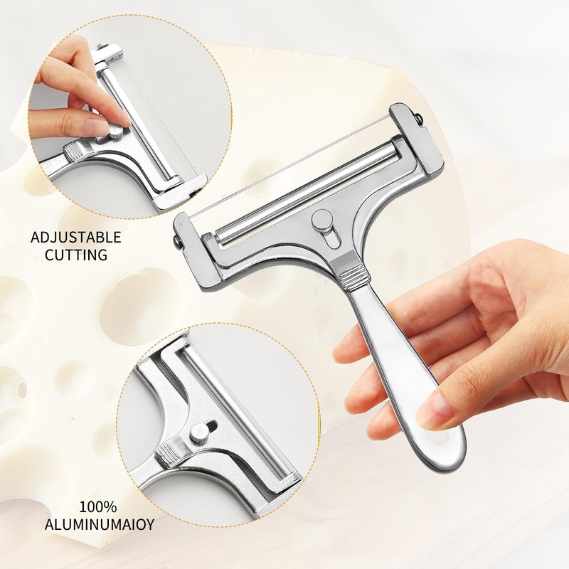 Cheese Slicer With Adjustable Thickness Cutter Stainless Steel with Wire gallery