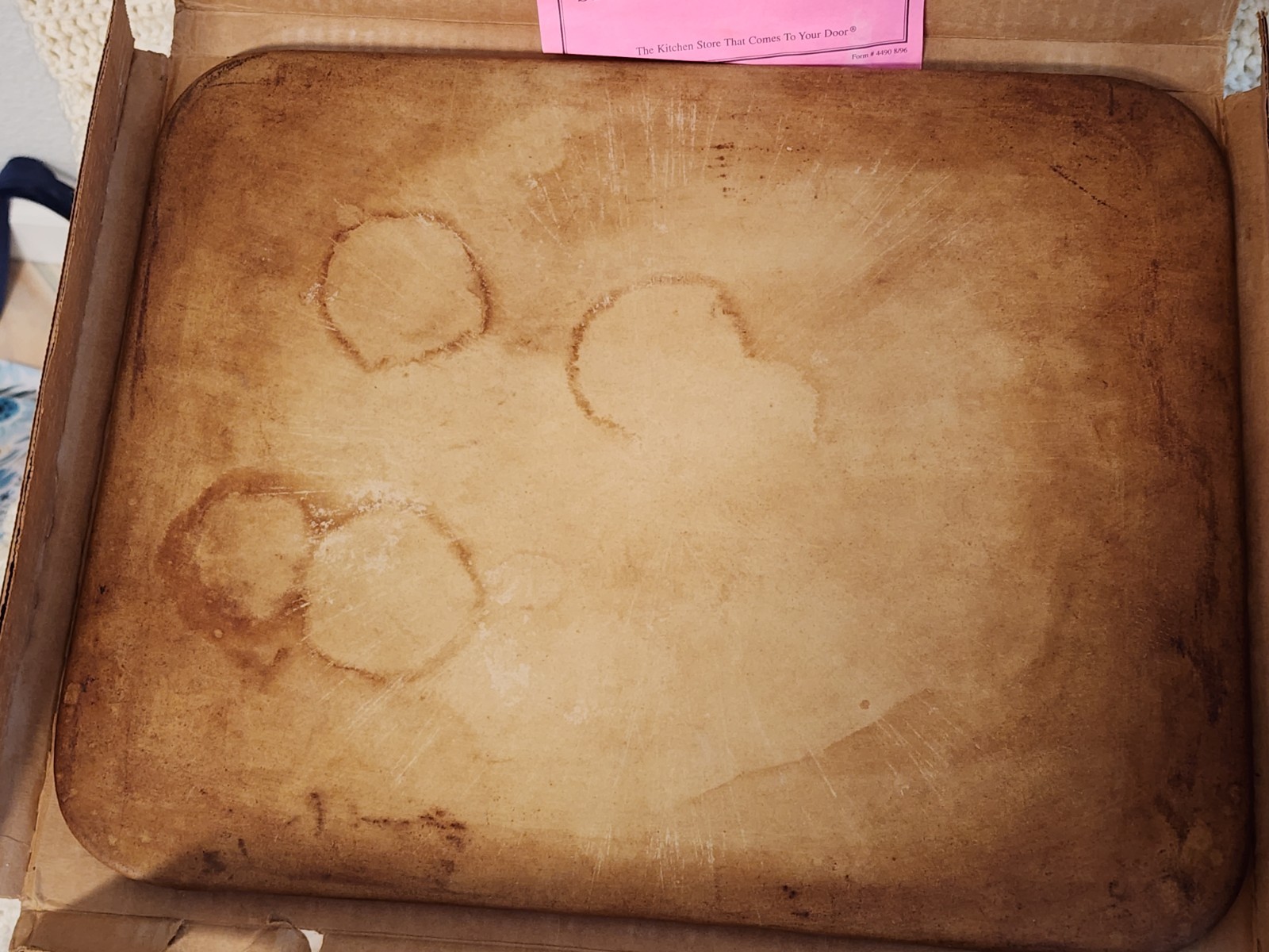 Pampered Chef Baking Stone 12" x 15" Rectangular 1350 Stoneware In Box gallery