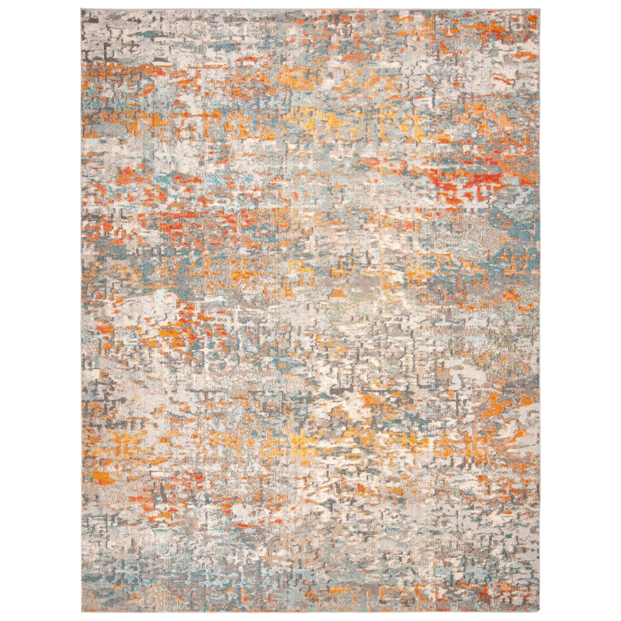 SAFAVIEH Madison Collection MAD460F Grey / Orange Rug gallery