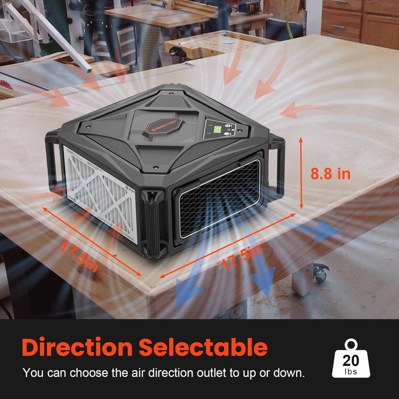 Abestorm 270° Intake Air Filtr System 780 CFM Hangable Workshop Dust Collector gallery