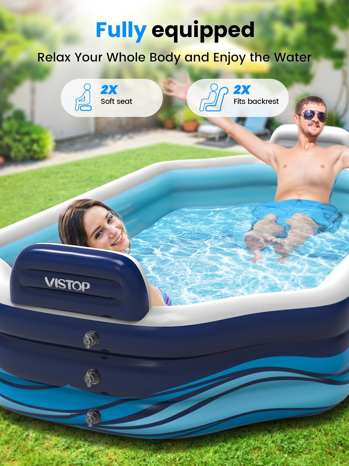 Inflatable Pool for Kids & Adults | Oversized Thickened Large Swimming Pool w... gallery