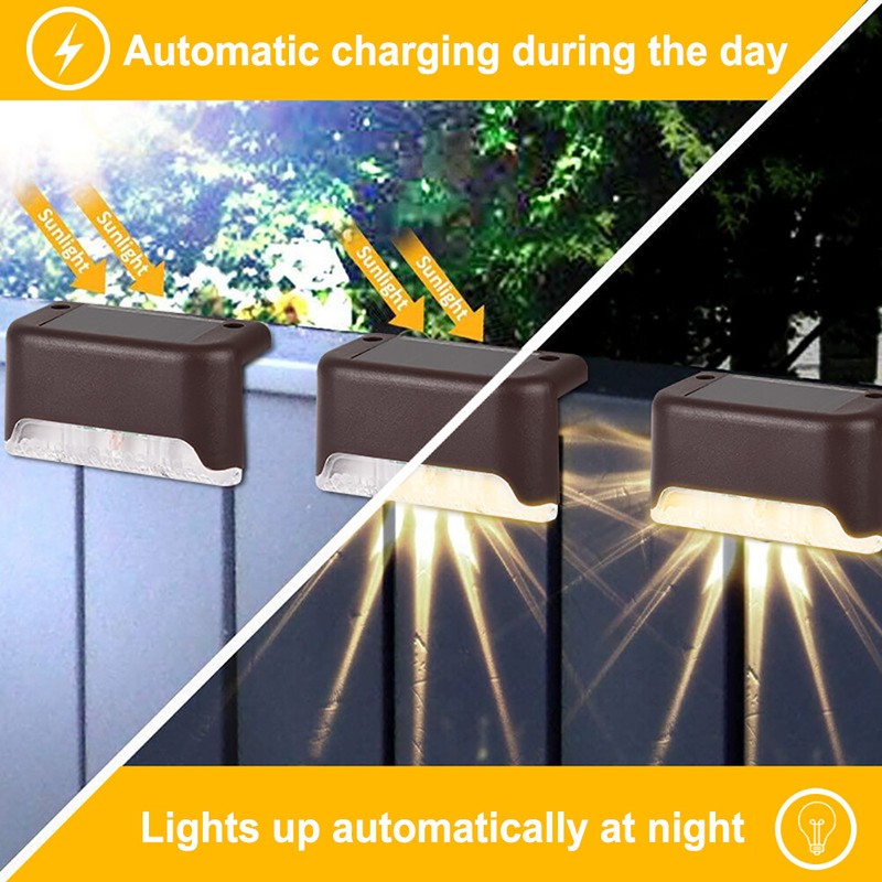 Solar LED Deck Lights Path Outdoor Garden Patio Pathway Stairs Step Fence Lamp gallery