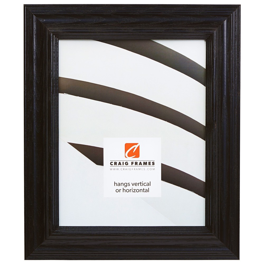 Craig Frames Wiltshire Ash 262, Ebony Black Hardwood Picture Frame