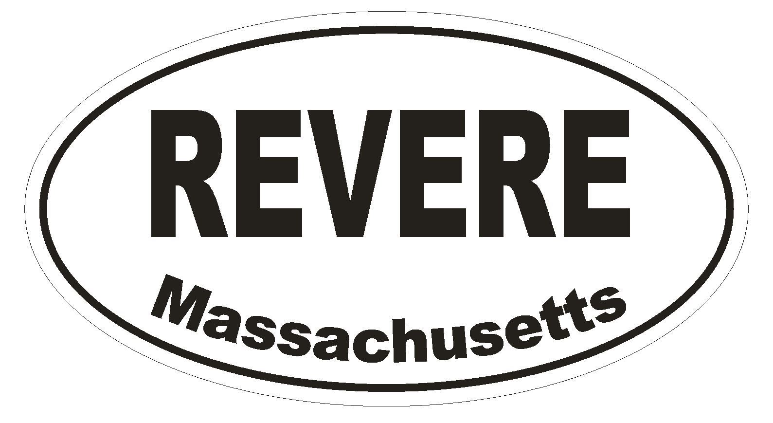 Revere Massachusetts Oval Bumper Sticker or Helmet Sticker D1450 Euro Oval gallery