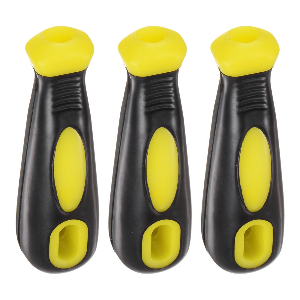3pcs Rubber File Handle 4.21" Round Rectangular Hole Handles for 12" Files