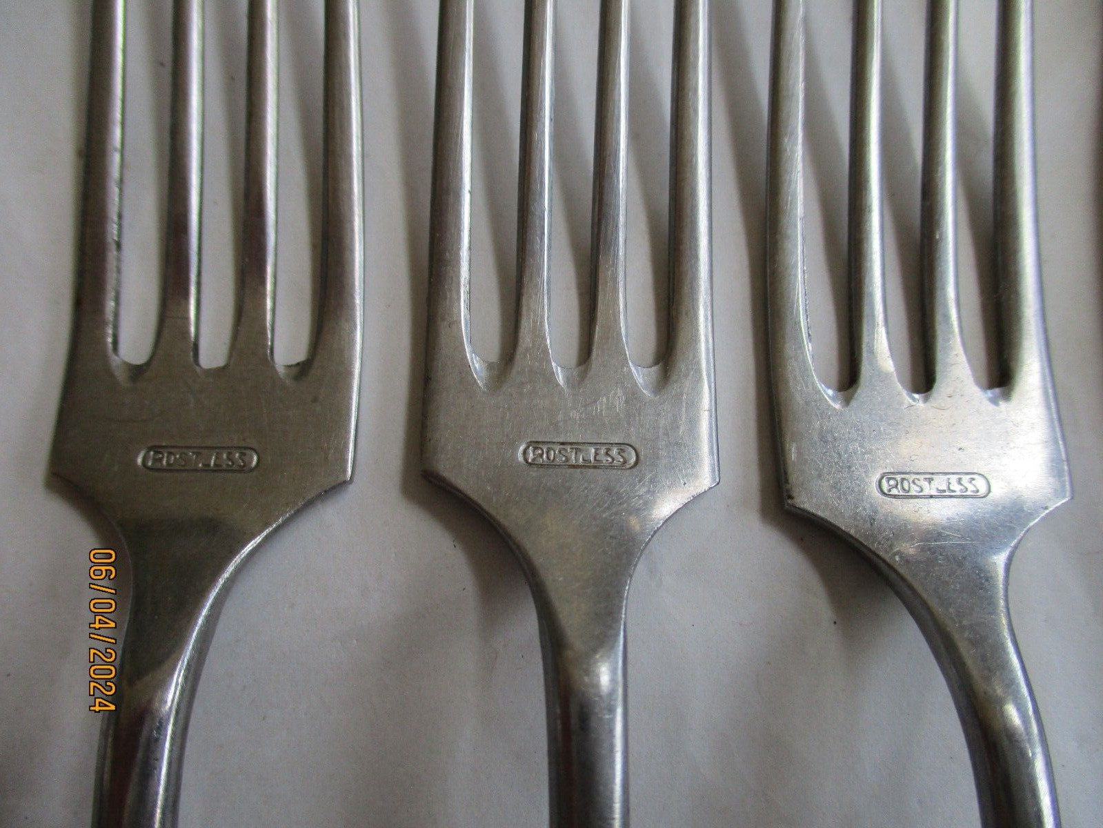 6 Flatware Pieces, ROST LESS STEEL, Stainless, Forks/Knives, Czechia Mortar Mark gallery