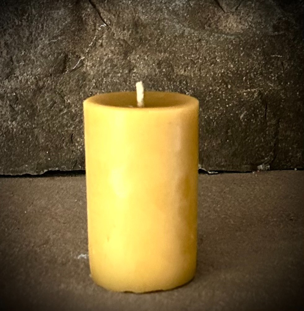Handmade 100% Pure Beeswax Pillar Candle 2" x 3" 100% Cotton Wick gallery