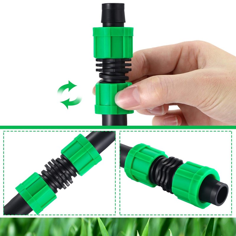 12 Pcs 5/8 Inch Drip Irrigation Coupling Universal Connector Drip Tubing Fitting gallery