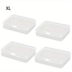 4Pcs Clear Plastic Storage Boxes Small Jewelry Organizer Accessories Space Save