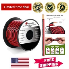 40FT 18 Gauge LED Strip Connection Wire – Water-Resistant Red & Black PVC Cable