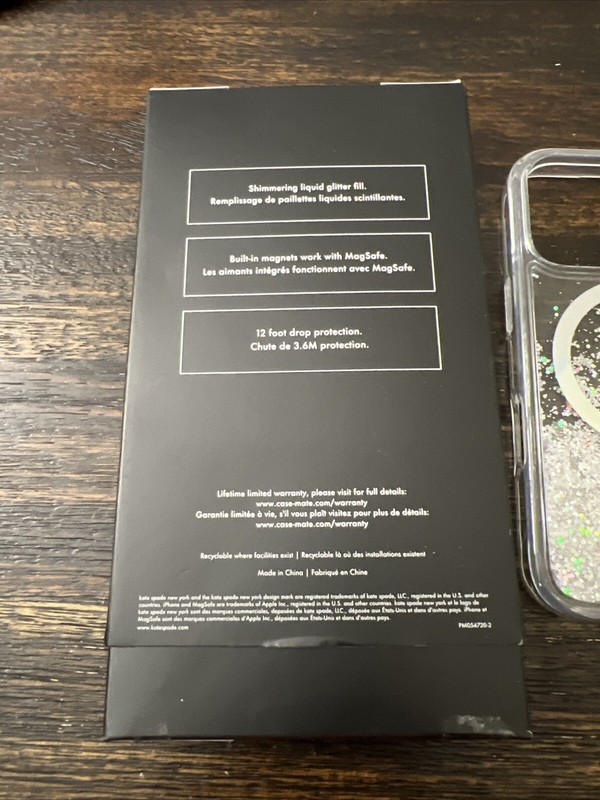 Kate Spade Liquid Glitter Case w/Magsafe for iPhone 16 PRO Opal Iridescent USED* gallery