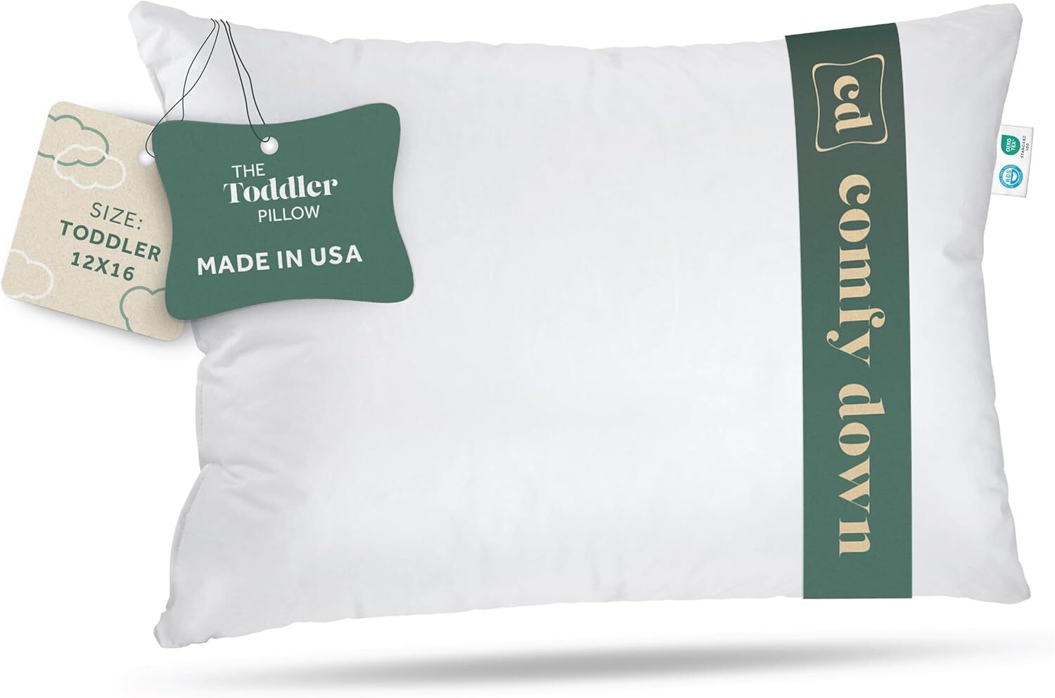 ComfyDown Toddler Pillow - 800 - Fill Power Goose Down - 300-TC Cotton Cover gallery