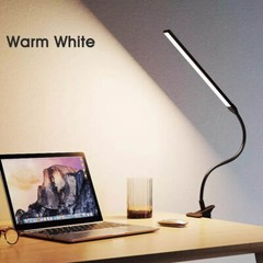 LED Desk lamp with Clamp, Eye-Caring Clip on Lights for Home Office, 3 Modes