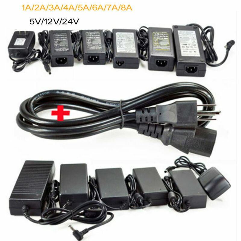 Power Supply Adapter Transformer LED Strip 1A 3A 5A 8A DC 5V 12V 24V AC110 220V gallery