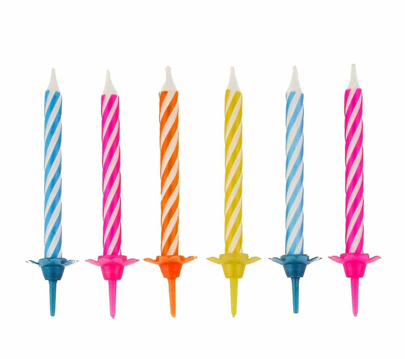 20 Pack Birthday / Celebration Cake Candles With 20 Holders Multi-Coloured. gallery