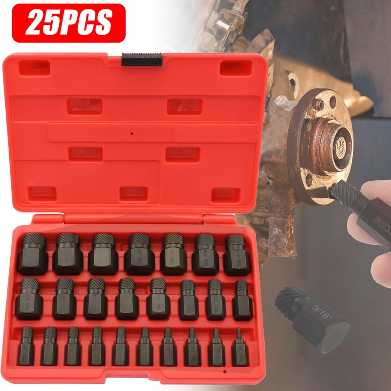 25 PCS Impact Bolt Extractor Set Nut Remover Set Stripped Extraction Socket Tool gallery