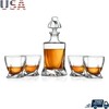 Whiskey Decanter Set Glass Aerator W/ 4 Drinking Glasses Home Bar Accent Durable gallery