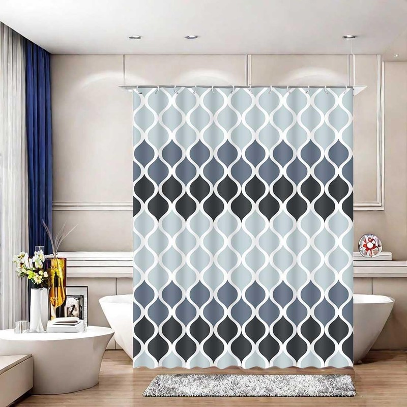 Textured Clarisse Shower Curtain Modern Bathroom Waterproof 60x72 Inches gallery