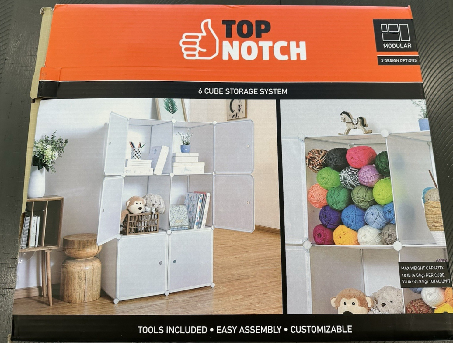 Cube Storage Organizer 6-Cube Shelves Unit with Doors DIY Stackable Plastic Whit gallery