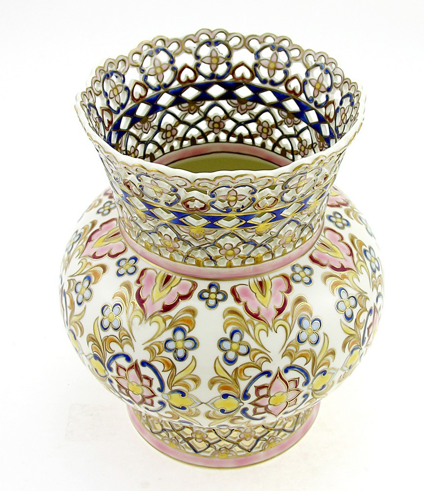 Zsolnay Natural Color Openwork Vase gallery