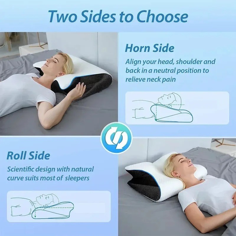 Cervical Pillow Neck Support Memory Foam Orthopedic Pillow for Side Sleepers gallery