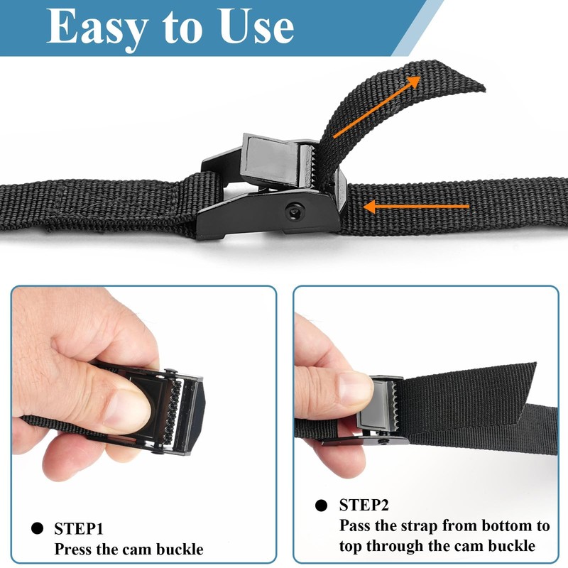 Tie Down Straps, 4 Pack Small Ratchet Straps with Buckles, Black gallery