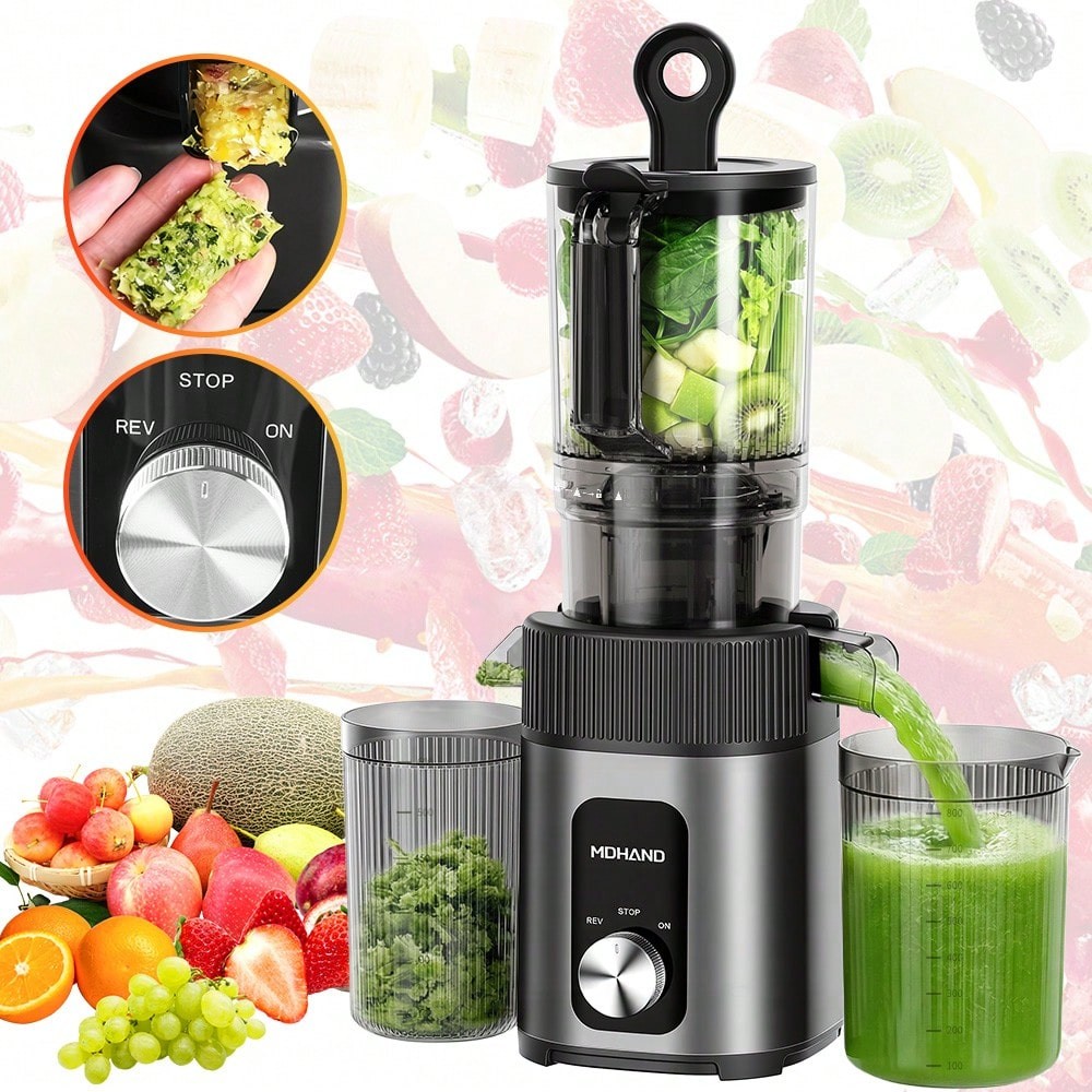 4.35 Inch Large Feed Slow Cold Press Juicer 60RPM Quiet Easy Clean Fruit Juice gallery