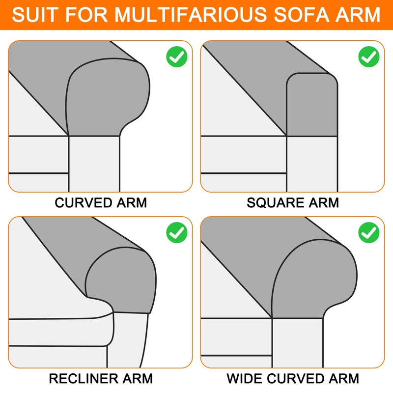 2 Pcs Couch Sofa Armrest Covers for Chairs Sofas Arm Beige gallery