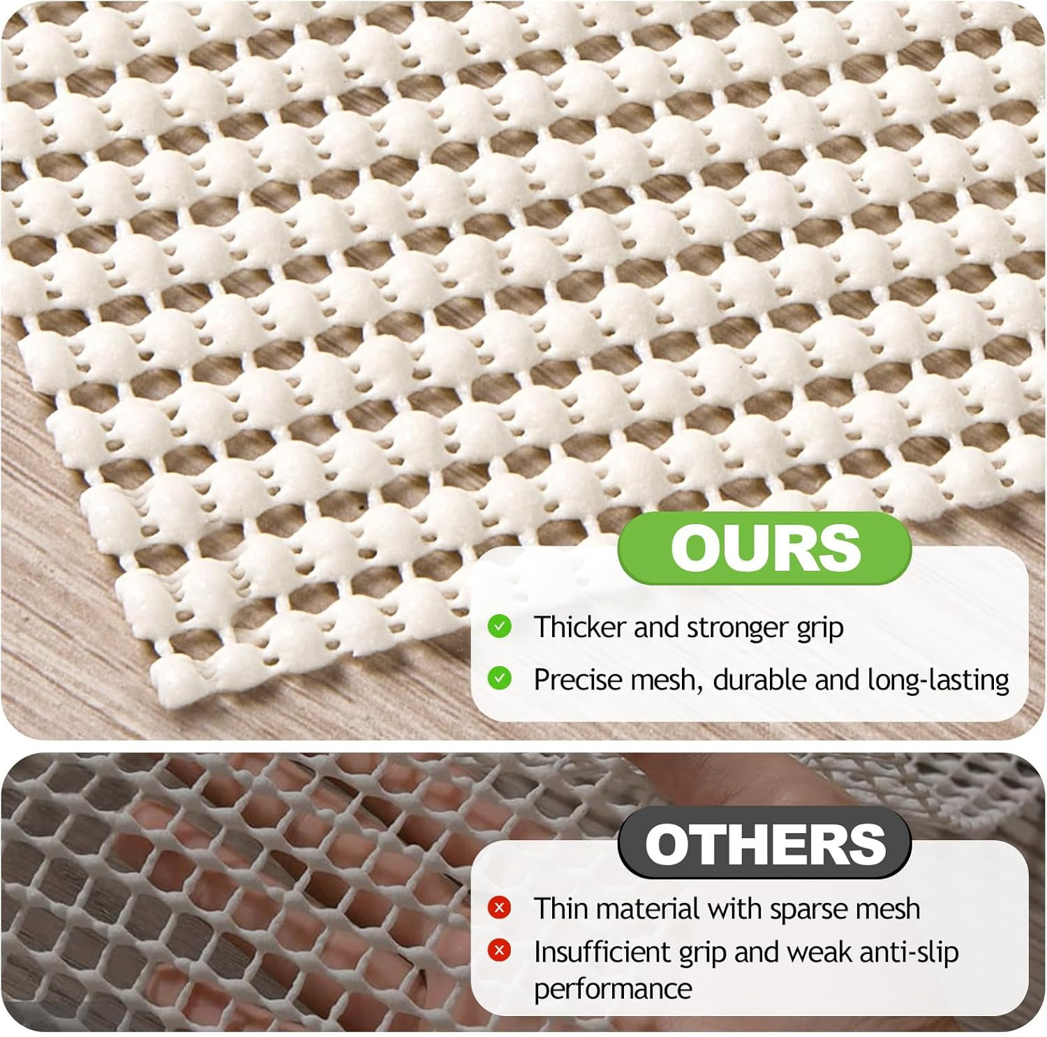 Non-Slip Rug Pad 8X10 FT, Extra Thick Carpet Pads for Hard Surfaces, Prevents Sl gallery