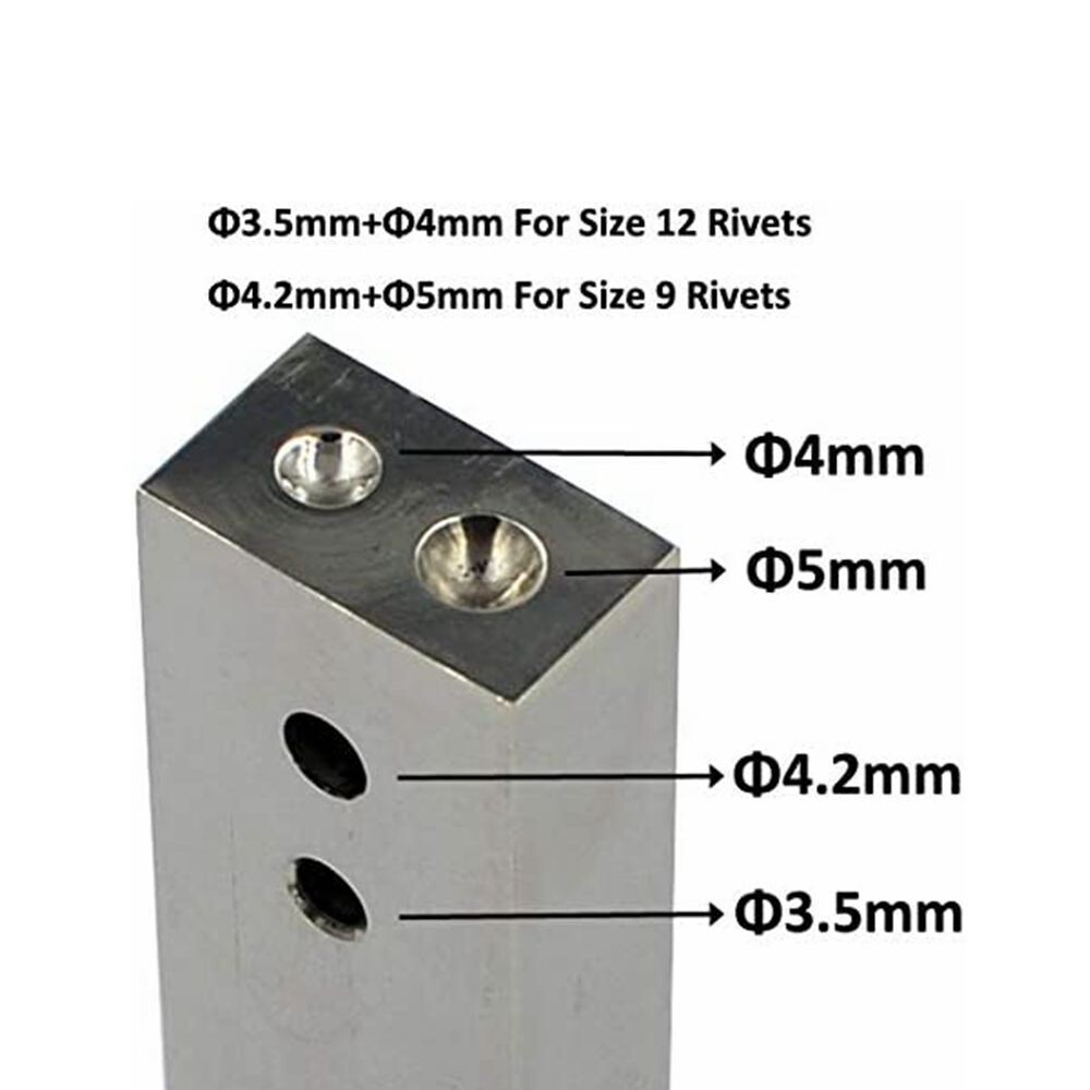 2 in 1 Burrs Setter Stainless Steel Copper Rivet Fastener Size #9 and #12 N882 gallery
