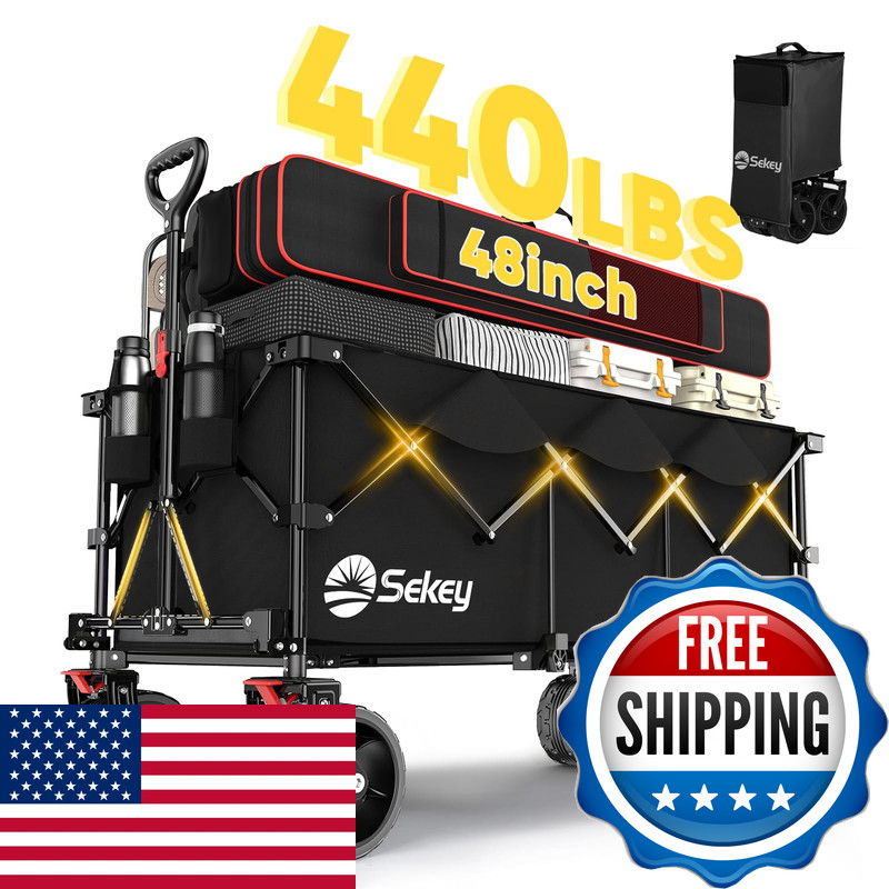 Sekey 48L Collapsible Foldable Extended Wagon 440Lbs Weight Capacity Heavy Duty gallery